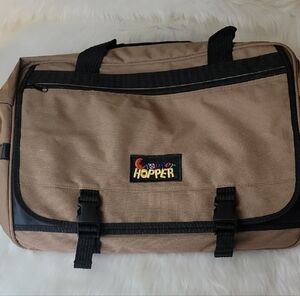 CROPPER HOPPER Tan Black Canvas Scrapbooking Craft‎ Organizer Travel Tote Bag